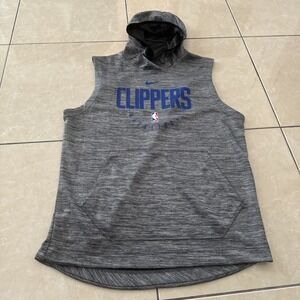 Nike NBA LA Clippers Game Player Issued Practice Sleeveless Hoodie Sz Large